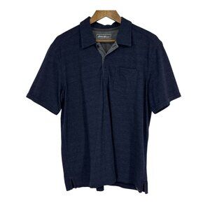 Eddie Bauer Mens Navy Short Sleeve Polo Shirt L